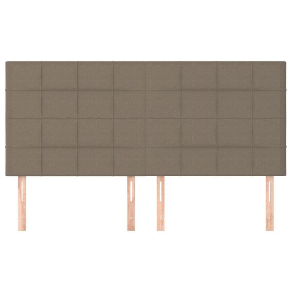 vidaXL Hoofdbord taupe 200x5x118/128 cm Stof