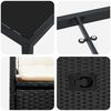 vidaXL Tuin eettafelset met kussen 7 pcs Zwart poly rattan
