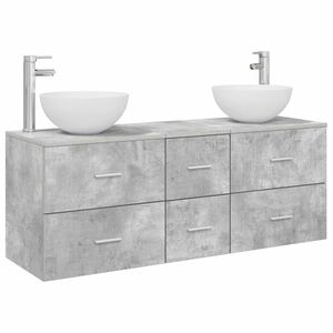 vidaXL Badkamerkastenset 3 st Betongrijs 49,5 x 41 x 64,5 cm