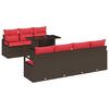 vidaXL Tuin Sofa Set 8 st Bruin Poly riet