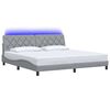 vidaXL Bedframe met LED zonder matras stof 200x200 cm lichtgrijs