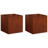 vidaXL Plantenbak 2 st Roestkleurig 20 x 20 x 20 cm weervast staal