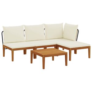 vidaXL 5 st Massief acaciahout & touw Naturel