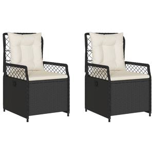 vidaXL Tuinstoelen 2 st verstelbaar poly rattan zwart