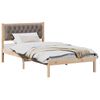 vidaXL Bedframe met hoofdeinde Taupe 100 x 200 cm Massief grenenhout