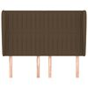vidaXL Hoofdbord met randen 147x23x118/128 cm stof donkerbruin
