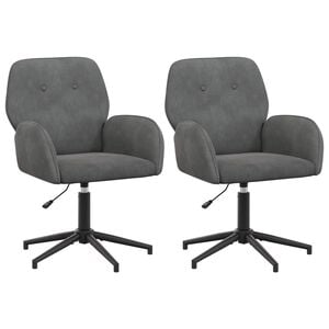 vidaXL Draaiende Bureaustoelen 2 st 54 x 55 x 90 cm Donkergrijs