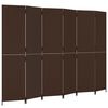 vidaXL Kamerscherm 6 panelen poly rattan bruin