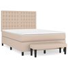 vidaXL Boxspring met matras kunstleer cappuccinokleurig 140x200 cm
