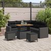 vidaXL Tuinbankenset 8 pcs Zwart poly rattan