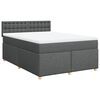 vidaXL Boxspring met matras stof donkergrijs 140x190 cm