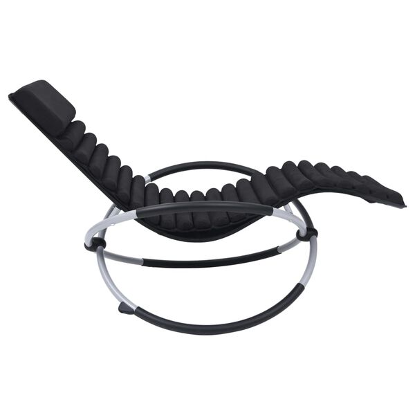 vidaXL Ligbed met kussen staal zwart