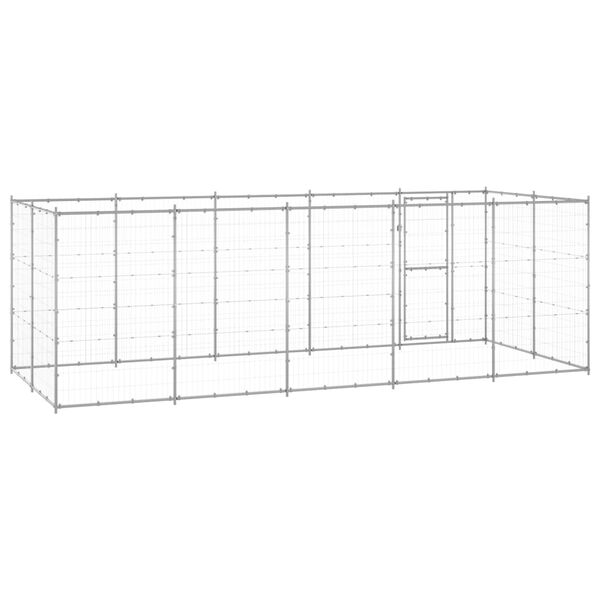 vidaXL Hondenkennel 12,1 m&sup2; gegalvaniseerd staal