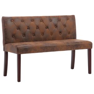 vidaXL Bankje 120 cm kunstsu&egrave;de bruin