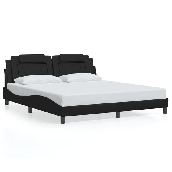 vidaXL Bedframe "Viana" zonder matras kunstleer zwart 180x200 cm