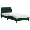 vidaXL Bed met matras "Dover" fluweel donkergroen 90x200 cm
