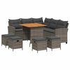 vidaXL 6-delige tuinbankset met kussens L-vormig grijs polyrotan
