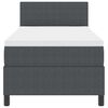 vidaXL Boxspringbed Donkergrijs en Wit 100 x 200 cm Katoen Stof