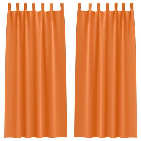 vidaXL Zwart-out Gordijnen met Ringen 2 pcs Feloranje 225 x 140 cm