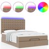vidaXL Ottoman bed met matras en LED's 140x190cm kunstleer