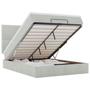 vidaXL Ottoman bed met matrassen 140x200cm fluweel lichtgrijs