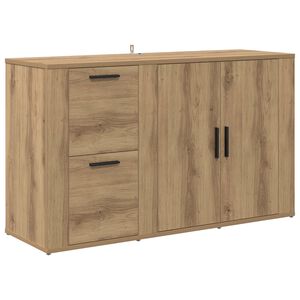 vidaXL Dressoir met lade Artisan Eiken 100 x 33 x 59.5 cm Bewerkt hout