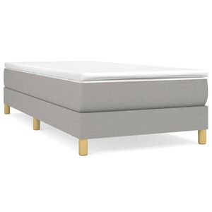 vidaXL Boxspring bed 90x200 cm stof lichtgrijs