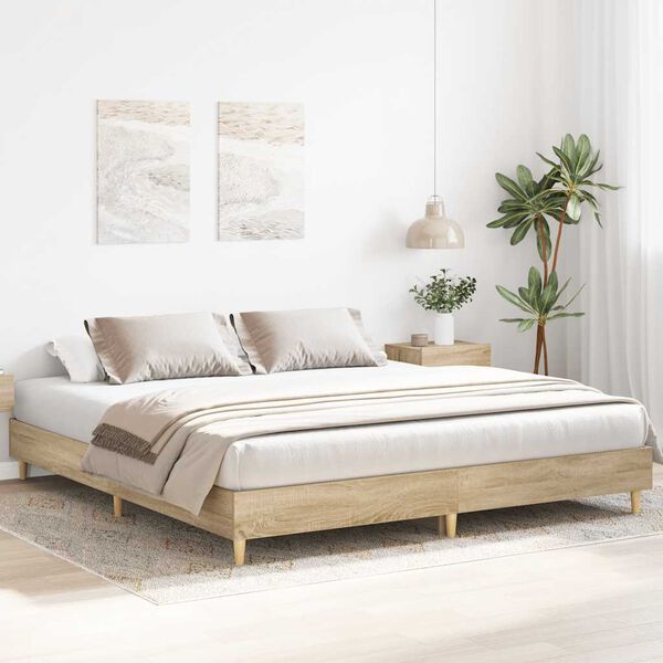 vidaXL Bedframe zonder matras hout sonoma eikenkleurig 160x200 cm