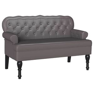 vidaXL Chesterfield Bank Grijs 119,5 x 64,5 x 75 cm Nep Leer