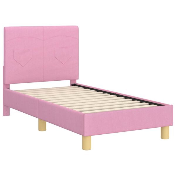 vidaXL Peuterbedframe met hoofdbord Roze 70 x 140 cm Stof