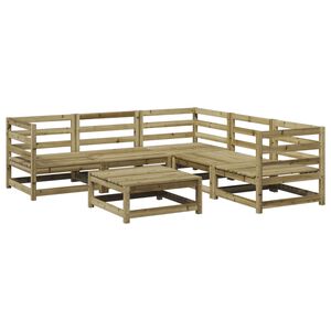 vidaXL 6-delige Loungeset ge&iuml;mpregneerd grenenhout