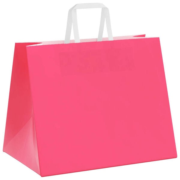vidaXL Papieren zakken 250 st met hengsels 32x22x24 cm roze