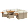 vidaXL 9-delige Loungeset met kussens poly rattan beige