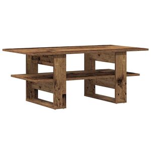 vidaXL Salontafel 102x55x42 cm bewerkt hout oud houtkleurig