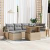 vidaXL Tuin Sofa Set met opslag 7 pcs Beige Poly riet