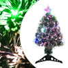 vidaXL Kerstboom met LED 64 cm glasvezel groen en wit