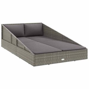 vidaXL Tuinbed 110x200 cm poly rattan grijs