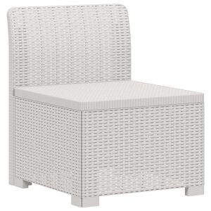 vidaXL E&eacute;npersoons Tuinbank Rattan Look PP Wit