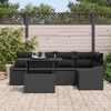vidaXL Tuin Sofa Set met kussen met opslag 6 pcs Zwart poly rattan