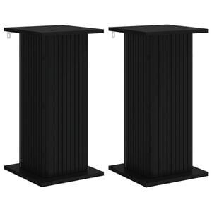 vidaXL Plantenstandaard 2 pcs Zwart 30,5 x 30 x 60,5 cm Bewerkt hout