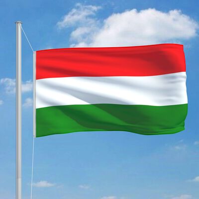 vidaXL Vlag met vlaggenmast Hongarije 6,2 m aluminium