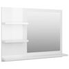 vidaXL Badkamerspiegel 60x10,5x45 cm bewerkt hout hoogglans wit