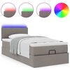vidaXL Ottoman bed met matras en LED's 100x200 cm stof taupe