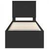 vidaXL Bedframe met hoofdeinde Zwart 75 x 190 cm Massief grenenhout
