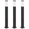 vidaXL Bolderverlichting met sensor en stopcontact 3 stuks 80 cm zwart IP44