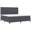 vidaXL Boxspringbed Donkergrijs en Wit 200 x 200 cm Katoen Stof