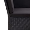 vidaXL 3-delige Loungeset met kussens poly rattan zwart