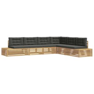 vidaXL 7 st Buiten bankenset Polyester Wit