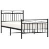 vidaXL Bedframe met hoofd- en voeteneinde metaal zwart 100x190 cm