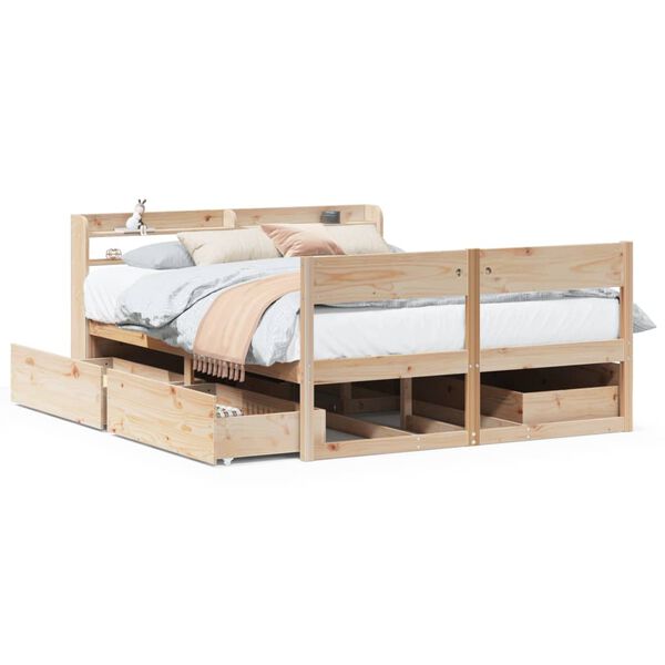 vidaXL Bedframe zonder matras massief grenenhout 120x200 cm
